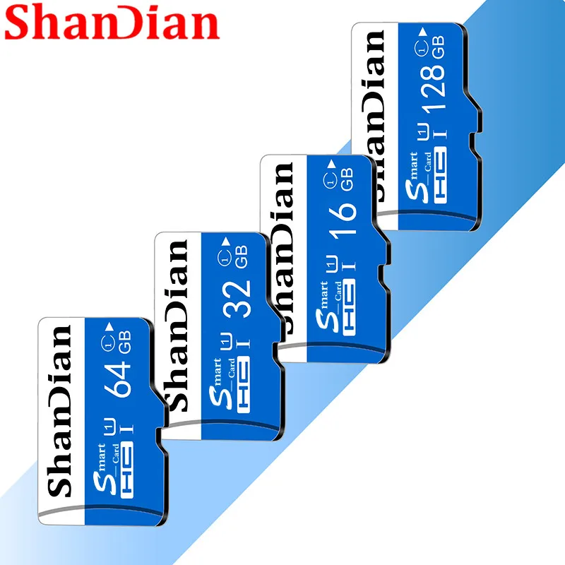 SHANDIAN Micro SD карта класса 10 карта памяти SDHC-SDXC 16 ГБ 32 ГБ 64 ГБ 8 ГБ 128 ГБ TF Карта