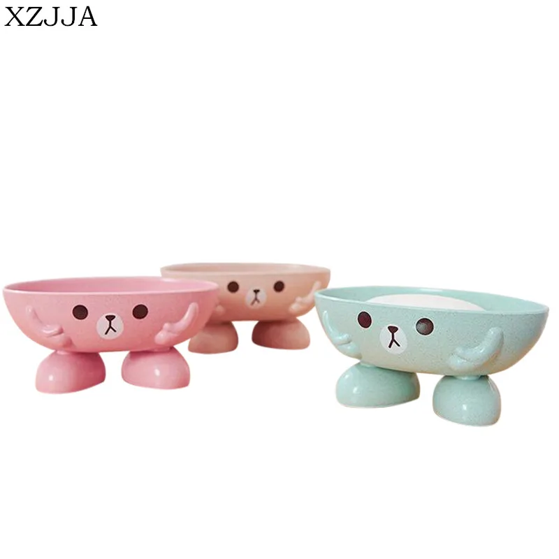 XZJJA Creative Soap Box Cute Cartoon Travel Soap Dish Organizer Kids