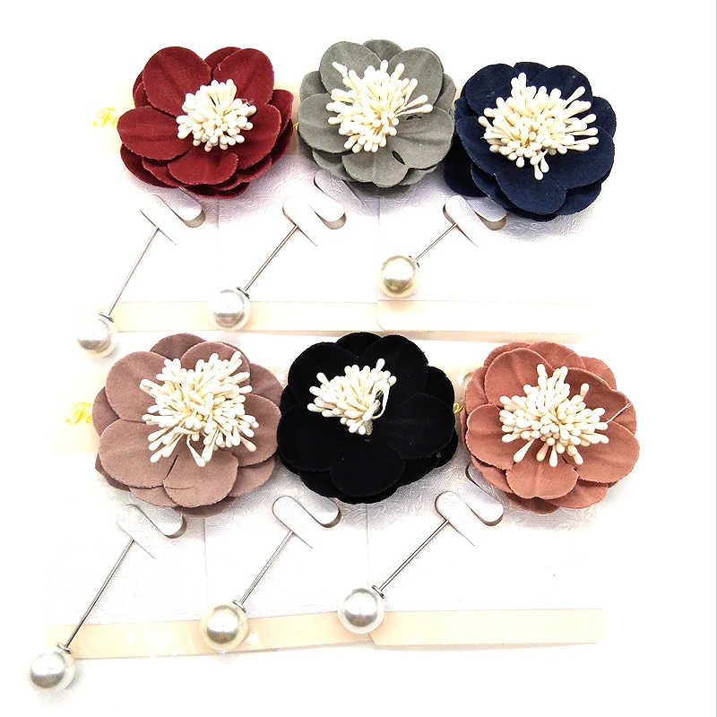 New Hijab Pins Wholesale 12PCS Flower Fabric Muslim Hijab 