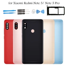 5,9" для Xiaomi Redmi Note 5 Pro, задняя крышка, задняя крышка, корпус, дверь, Note 5, держатель для карт, камера, стекло, запасные части