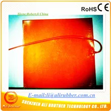 500*500*1,5 мм 110 в 600 Вт клейкий 1 сторона 100 ктермистор 1000 мм свинцовый провод из середины 1 боковой силиконовой резины 3d принтер нагреватель