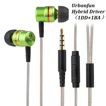 Original URBANFUN Hybrid Unit 1BA With 1DD In ear font b Earphone b font 3 5MM