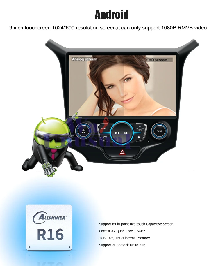 Perfect Autoradio Octa Core 9" Android 8.1 Car GPS Navigation Radio Multimedia Player For Chevrolet CRUZE 2015 Stereo With BT WIFI  Maps 2