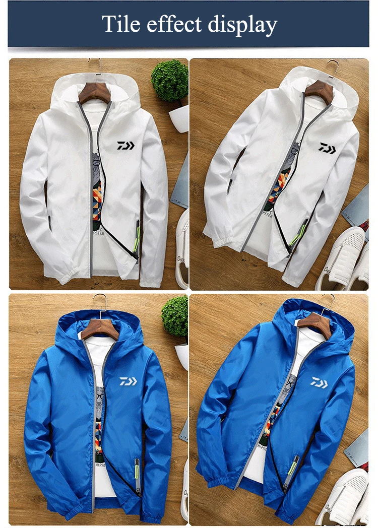 Daiwa открытый S-6XL большой размер для мужчин и женщин куртка пара ветровка Светоотражающая одежда для рыбалки походная одежда для кемпинга