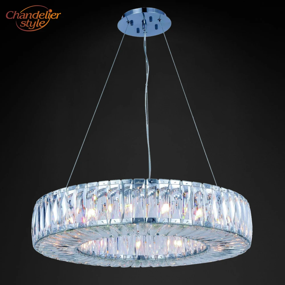 Modern Halo Crystal Chandelier Lamp Light Lighting Luxury Round