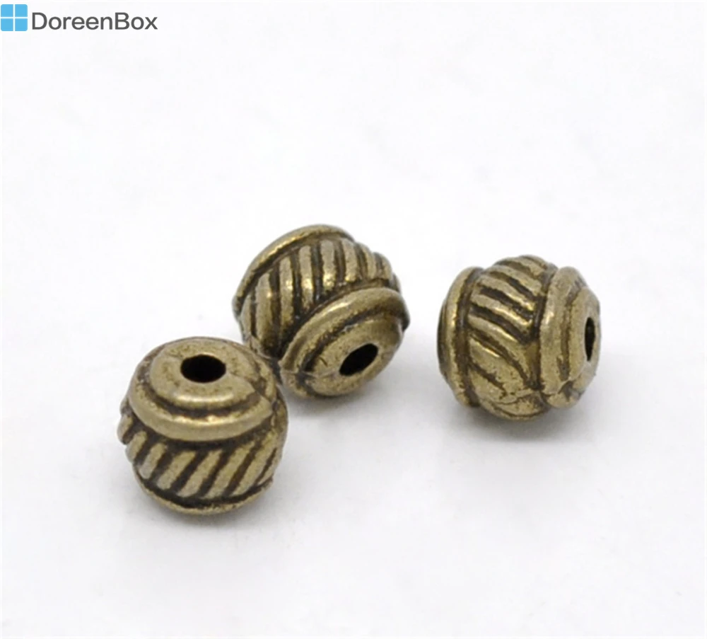 

Doreen Box hot- 100 Bronze Tone Striped Spacer Beads 6x5mm (B13723)