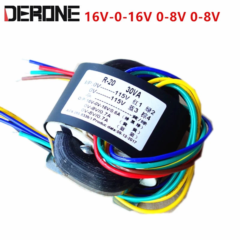 

30W 30VA transformer 16V-0-16V dual 8V for diy dac preamplifier decoder R core free shipping