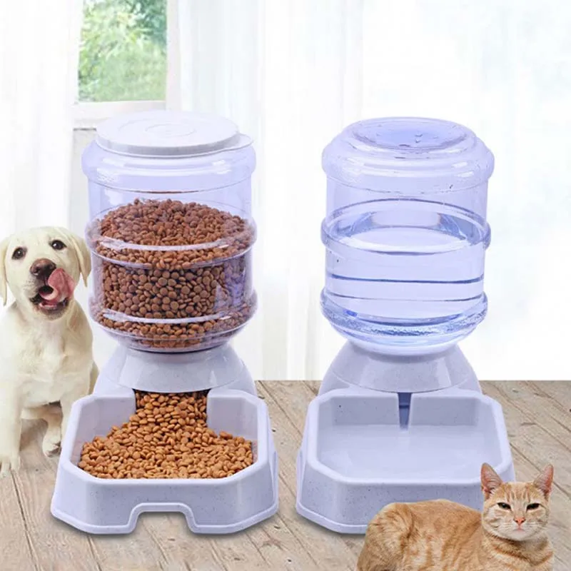 

New 2019 Pet Automatic Feeder Dogs Cats Drinking Bowls For Water Bowl Drinking Feeding Large Capacity Dispenser Pet Cat Dog