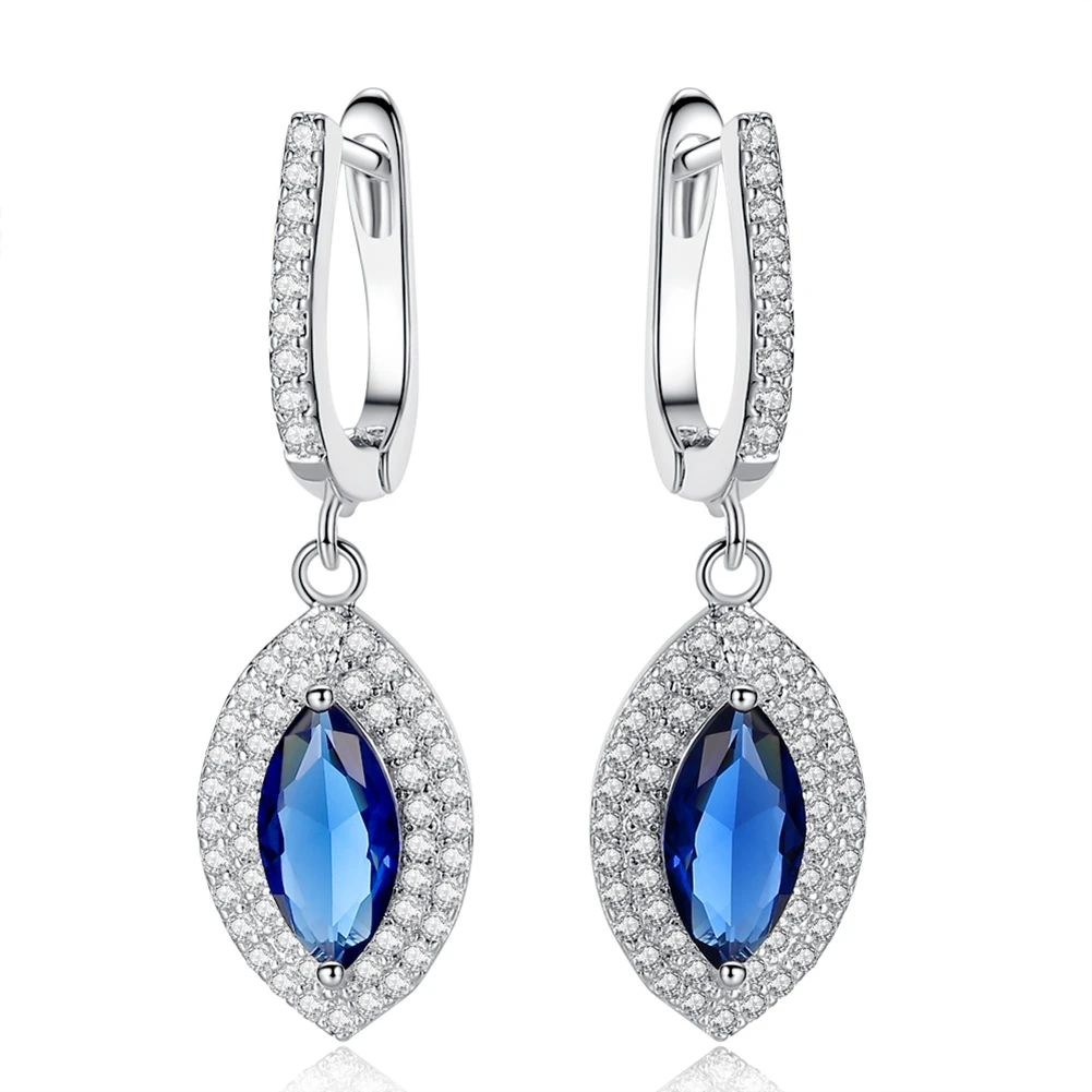 Fashion Jewelry Luxury Sliver Earring for women blue eye Silver Plated earrings ABOBMLHR | Украшения и аксессуары