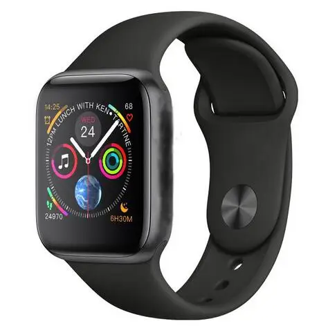 Iwo 8 44MM Bluetooth Smart Watch series 4 Heart Rate Smartwatch clock with Red button Alloy case SIRI For iOS Android