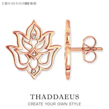 Серьги-гвоздики в виде цветка лотоса из розового золота, стильные модные женские украшения в стиле Томаса, Ts подарок из 925 пробы серебра, Супер предложения