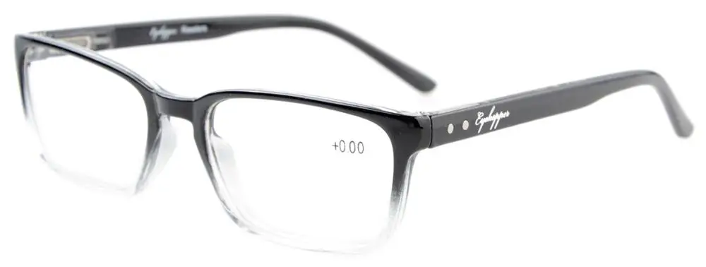 R898 очки для чтения в стиле ретро, весенние петли, очки для чтения для мужчин и женщин+ 0,00-+ 4,00 - Цвет оправы: Black Clear