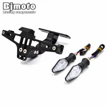 BJMOTO Universal Motorcycle CNC License Plate Frame Licence Holder Motor Number Plate Holder for Yamaha Kawasaki Aprilia