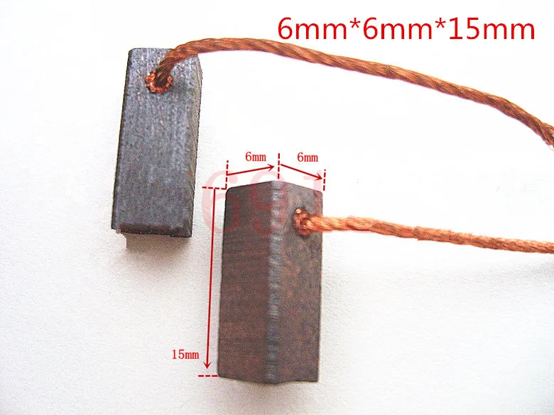 10 шт. провода электрический генератор Двигатель графит 6x6x15 мм угольные щетки генератор электроинструмент для генерических электродвигателей