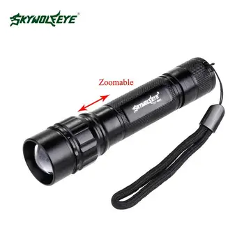 

SKYWOLFEYE LED Flashlight 18650 zoom torch Waterproof flashlights 300LM 3 Modes LED Zoomable light For 18650 3.7v Battery A609