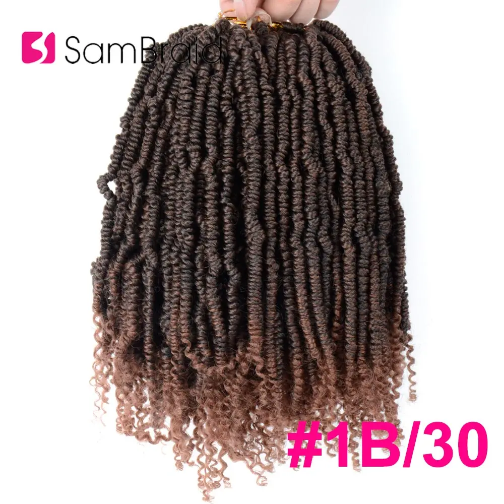 SAMBRAID прямо Весна Твист волос крючком косы искусственные локоны в стиле Crochet волос синтетические волосы страсть завивка, плетение волос для наращивания - Цвет: T1B/30