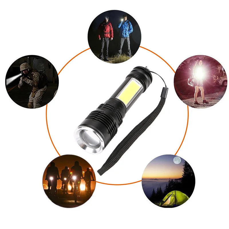SANYI ZOOM фонарь светодиодный фонарик водонепроницаемый 3800LM XML T6 + COB портативный