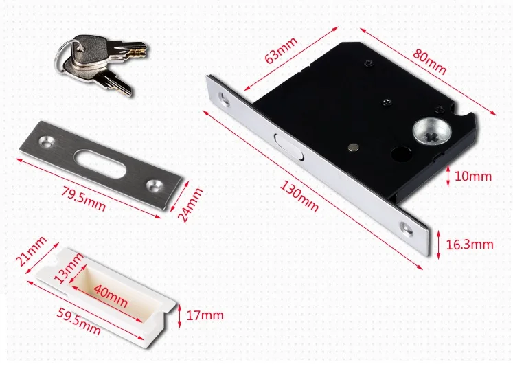 Round Sliding Pocket Door Lock Mortise Lock Set in Privacy Hook Bolt (Door Thick: 35-45mm) Hanging slide wooden door Round Sliding Pocket Door Lock Mortise Lock Set in Privacy Hook Bolt (Door Thick: 35-45mm) Hanging slide wooden door