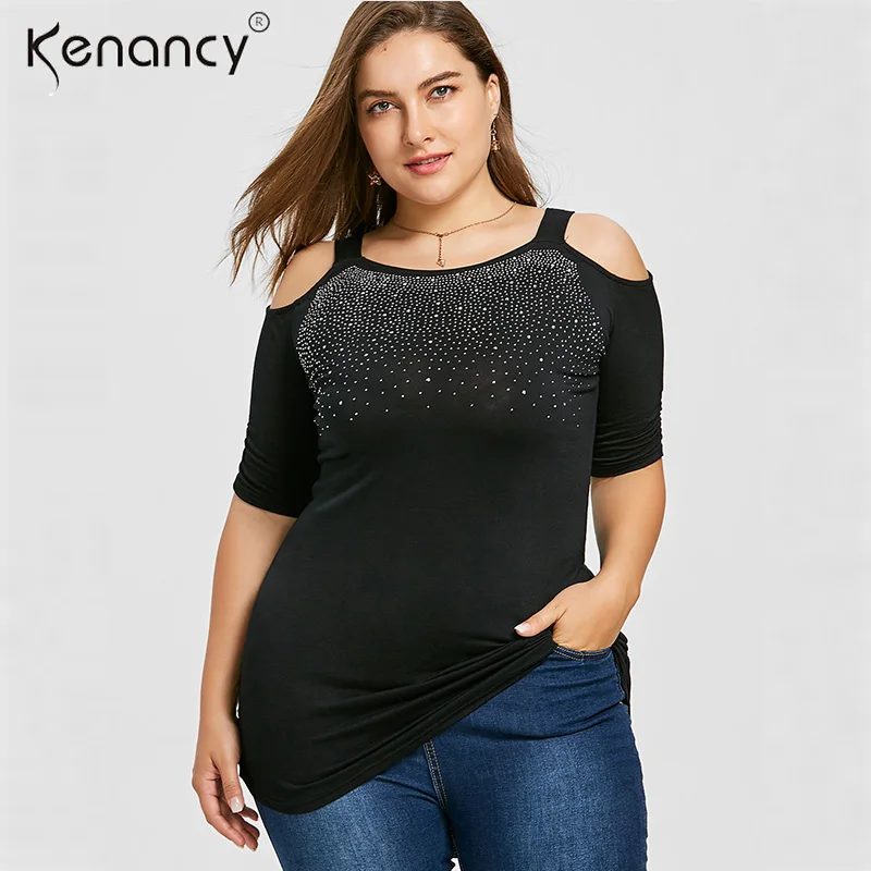 Kenancy 2018 Fashion Embellished Rhinestone Open Shoulder
