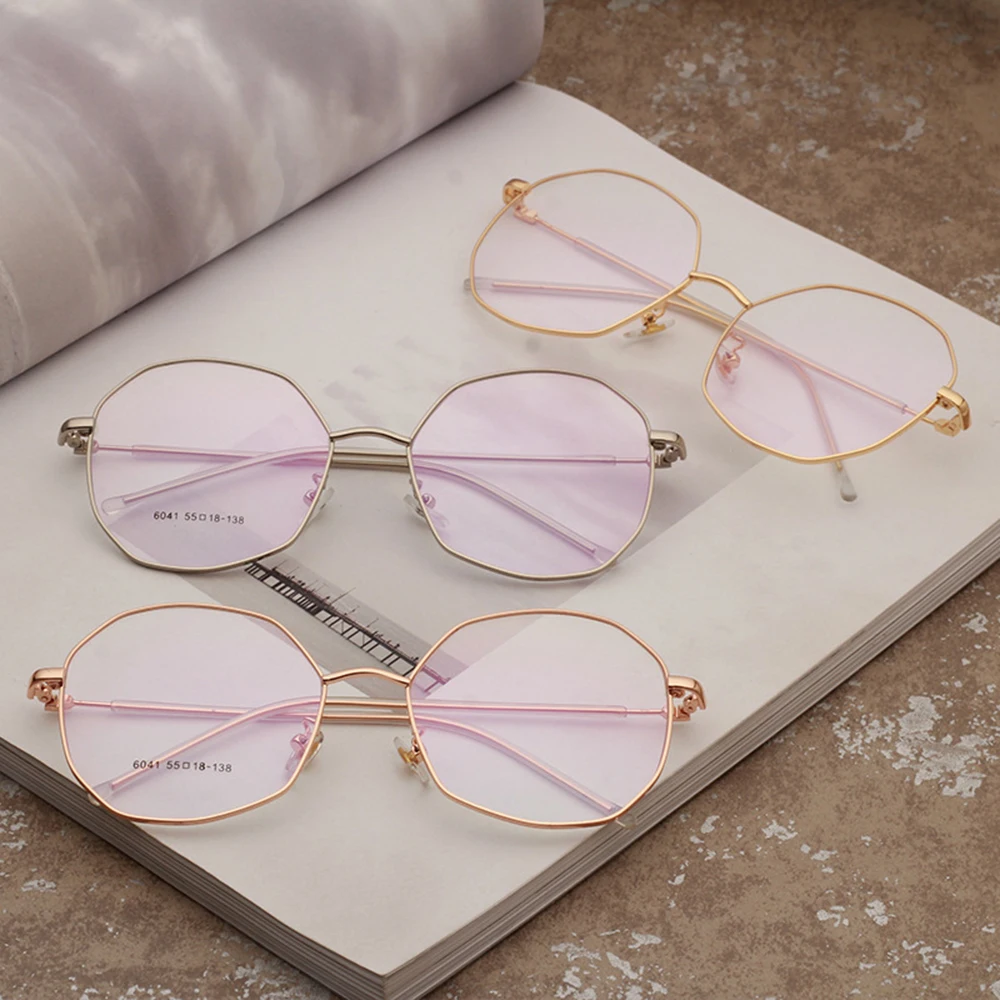 Clear Eye Glasses Frame Women Retro Irregular Polygon Men Brand