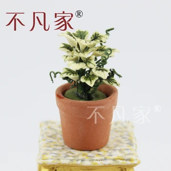 

1/12 Scale Dolls house decorate Handmade clay flower Pot model