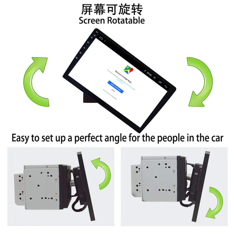 Perfect 10.1" Android 8.1 HD 2DIN Rotatable Car Multimedia Player Touch Screen 4G Full Netcom RAM 1GB ROM+16GB Wifi Mirror Link 1