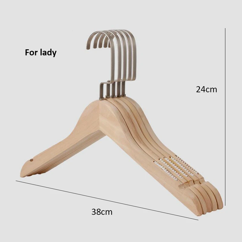 12 Pcs Environmental No Painting Wooden Dress Shirt Clothes Coats Hanger Rack, Natural Healthy Anti-slip Wood Hangers Matte Hook
