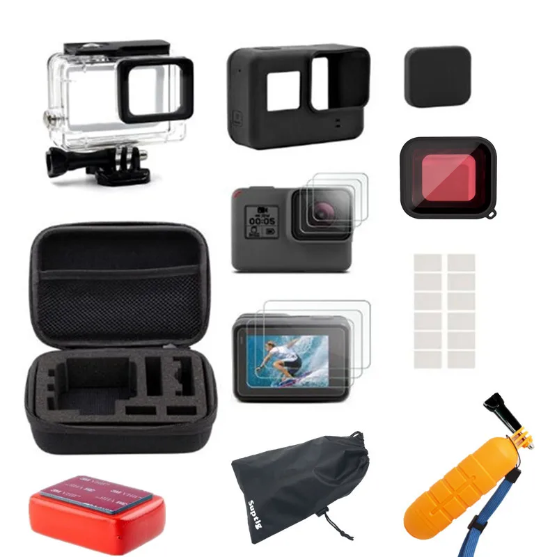 

Suptig For Gopro Accessories Set Mount Monopod Tripod for Go pro Hero2018 Hero7 Hero 6 Hero 5 Black Camera