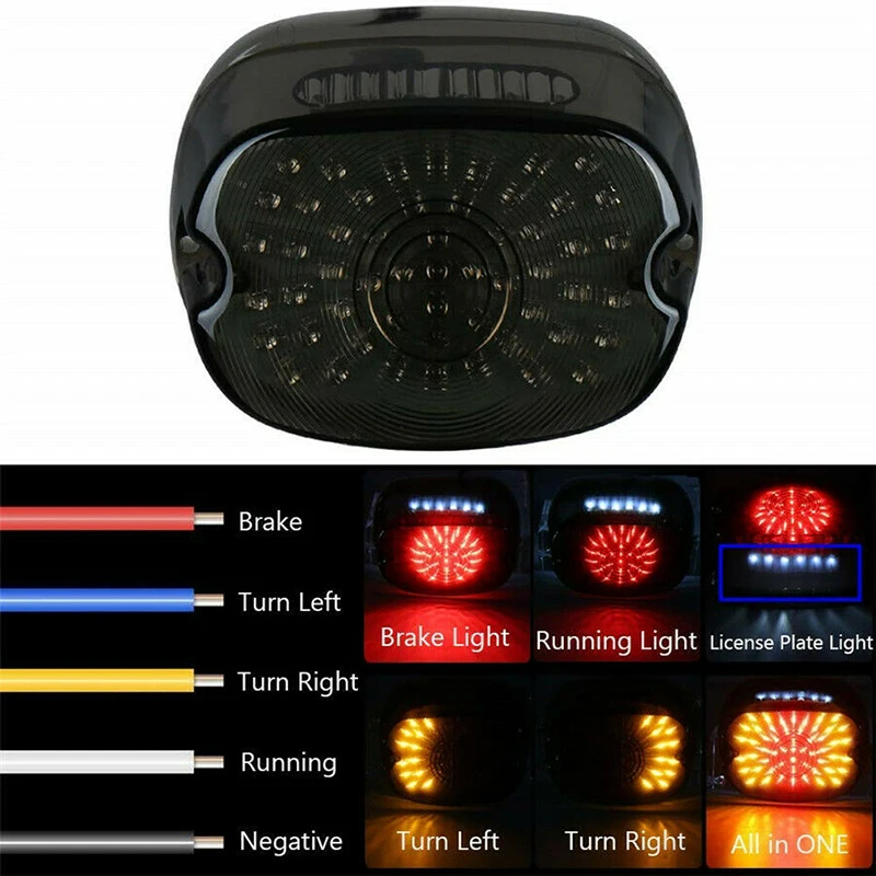 

Smoke Lens LED Tail Light Brake Turn Signal For Harley Tour Road King Glide Dyna