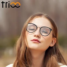TRIOO модные аксессуары для очков круглые черные оправы для очков винтажные круглые прозрачные линзы Женские оправы для очков дизайнерские оптические