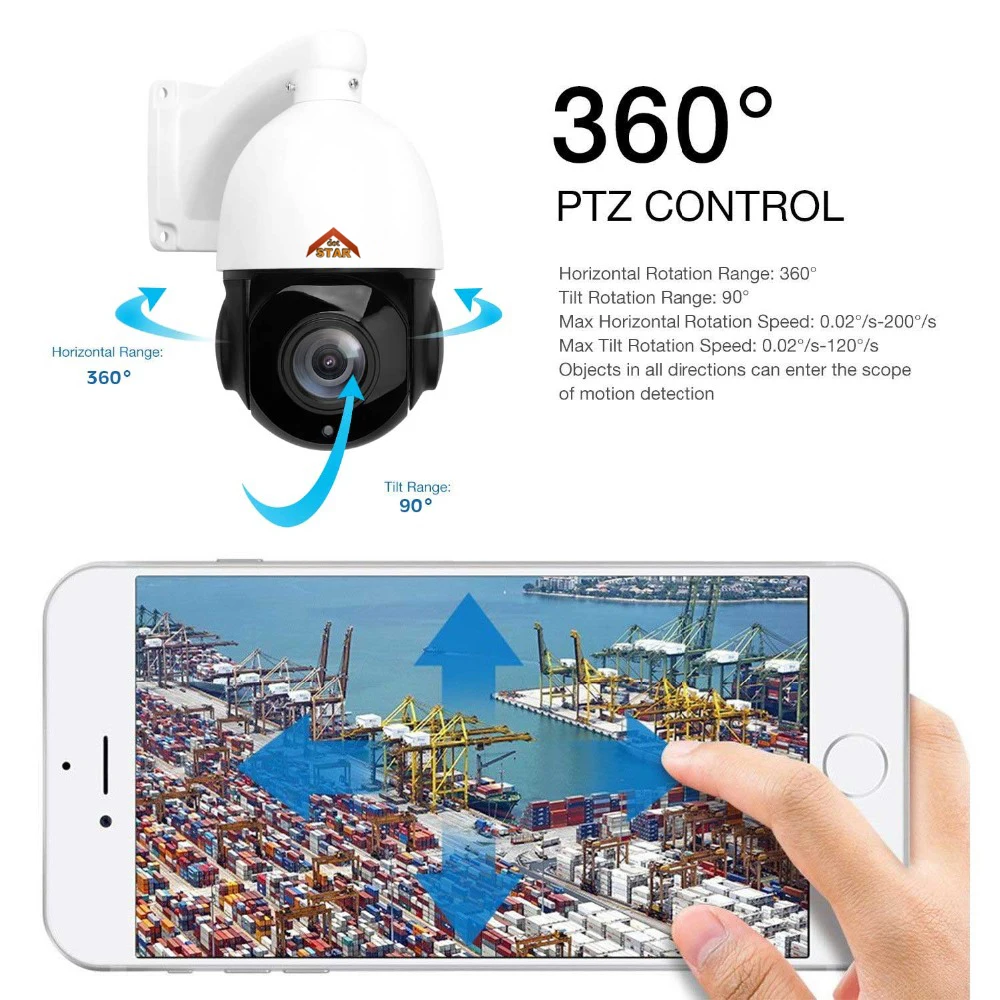 Stardot 4MP Мини PTZ IP камера наружная скоростная купольная 18x зум 120 м ИК Ночное Видение
