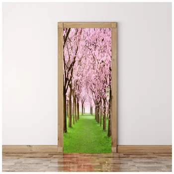 

3D Door Wall Mural Wallpaper Stickers Self-Adhesive Landscape Door Stickers Wall Murals Decals for Home Door Decor