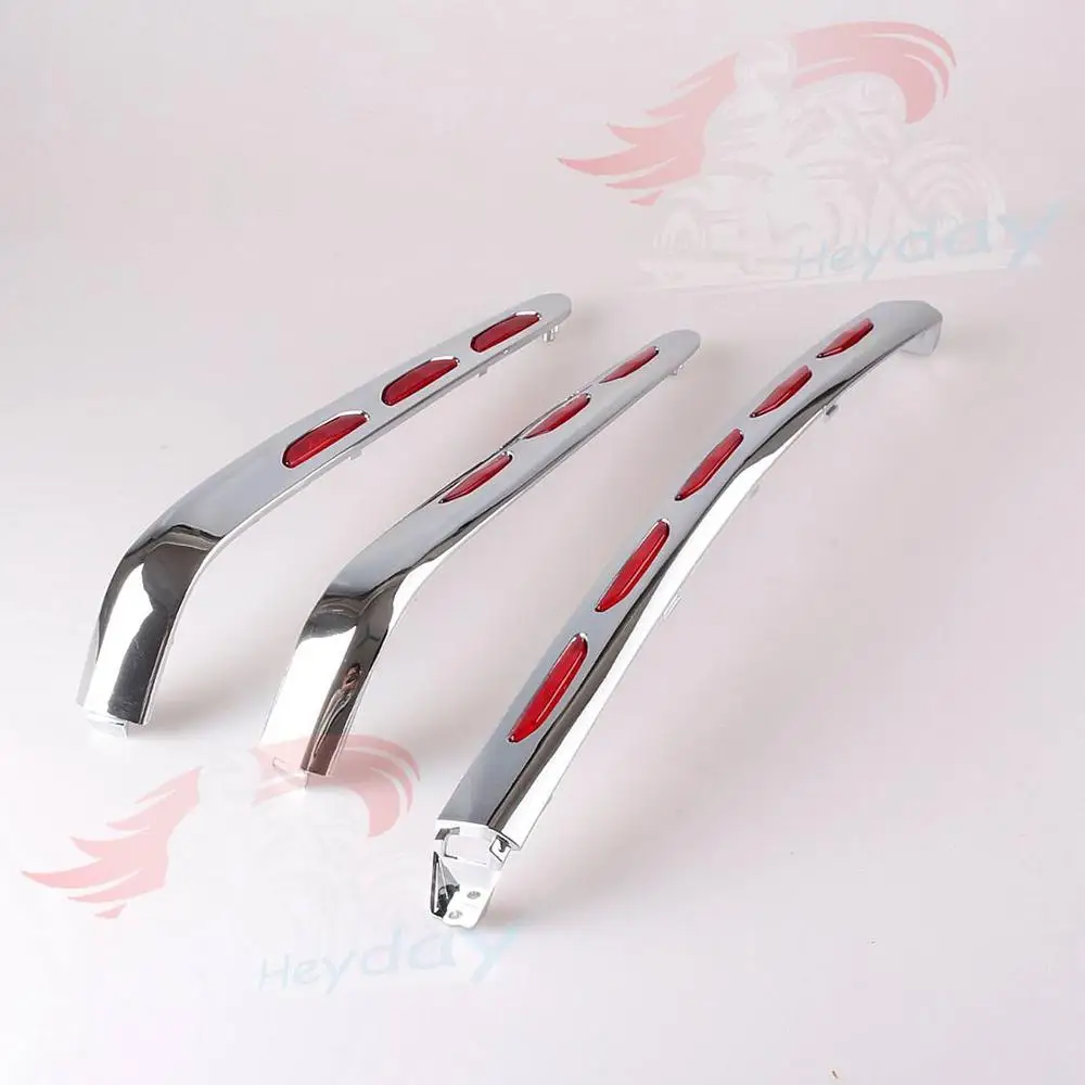  New Left Right Chrome Fairing Lens LED Light Trunk Moldings For Honda Goldwing 1800 GL1800 2001-201 - 33048441504