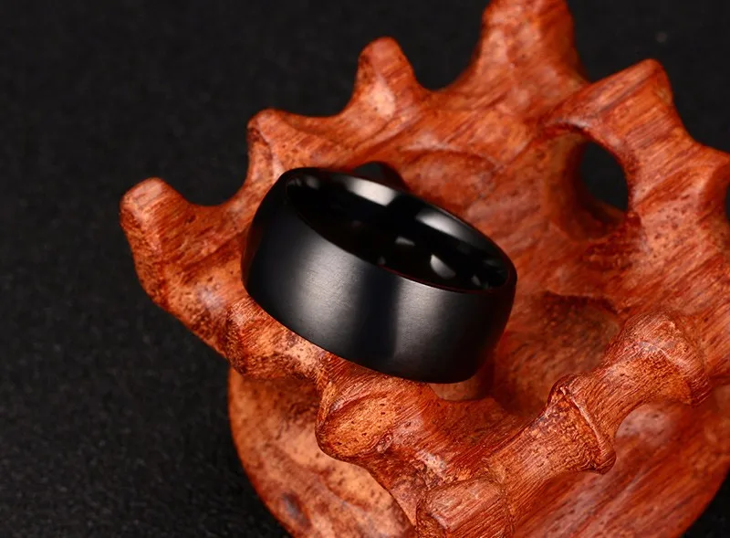 NEWBUY титановые кольца для мужчин 8 мм Широкие крутые черные мужские кольца Свадебные украшения Рождественский подарок
