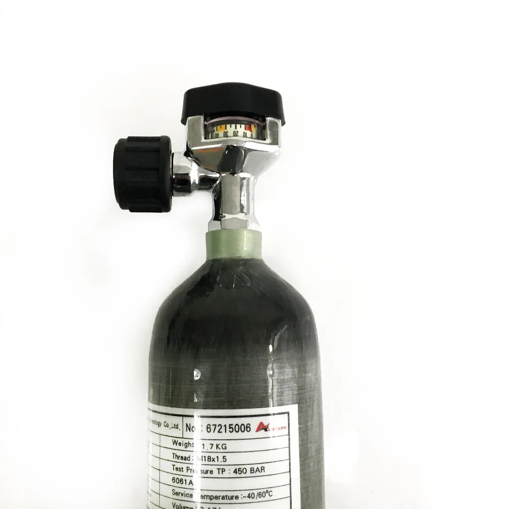 AC121721 2.17L CE Pcp Air Tank Paintball Tank Mini Scuba Diving Cylinder Compressed Air Scuba Diving Tank Valve 4500Psi Acecare