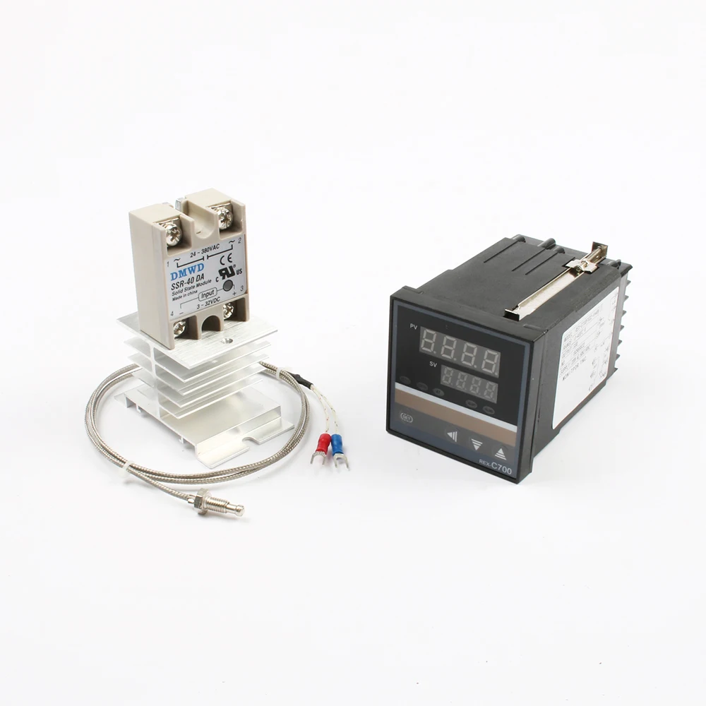 Цифровой PID AC REX C700 FK02 V * контроллер температуры 0 400C выход SSR M6 термопара SSR40DA