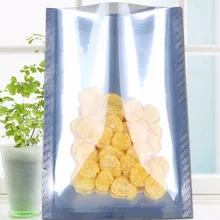 Пользовательский логотип 100 шт./лот алюминиевая фольга прозрачный пакет Открытый Топ майларовая фольга пластиковый вакуумный термоупаковка для хранения еды плоский мешок