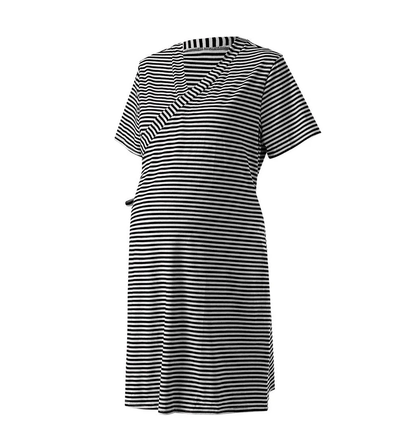 Maternity Nursing Dress Pregnant Women Pajamas Short Sleeve Breast Feeding Dresses Fashion Stripe Summer Clothing Vestidos 2019_04.jpg