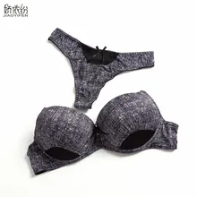 JYF Горячая Распродажа, женское нижнее белье, сексуальное и BC чашка, бюстгальтер, наборы, деним, высокое качество, бюстгальтер, короткие наборы, французский романтический интимный комплект нижнего белья пуш-ап