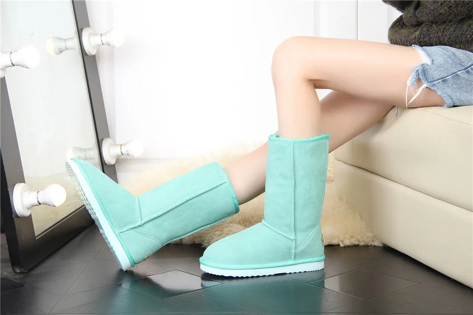 JXANG/модные женские зимние ботинки; Классические австралийские теплые женские зимние ботинки из высококачественной натуральной кожи; botas mujer; размеры 34-44