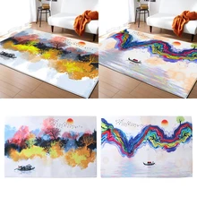 Пейзаж Живопись Искусство области ковры мягкий напольный ковер Нескользящие абстрактная область напольный коврик, машина моющийся ковер(150x100 см