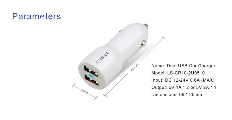 Автомобильное зарядное устройство 2 а с двумя портами USB, Автомобильное Универсальное зарядное устройство для iPhone 7, iPad, iPod, Мини Автомобильное зарядное устройство, адаптер/сигарная розетка, черный, для мобильного телефона