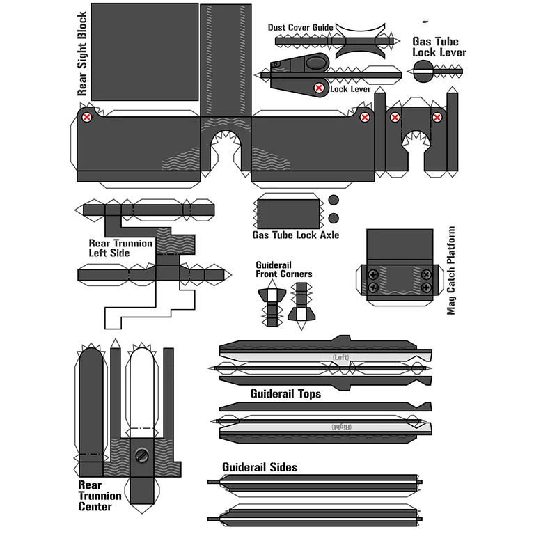 1:1 HK-G36 Игрушечная модель пистолета из бумаги, собранная развивающая игрушка, строительные игрушки, карточные модели, строительные наборы