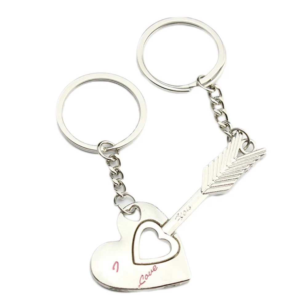 2019 Cupid arrow Couple Keychain Lovers Heart Key Chain Ring Llaveros