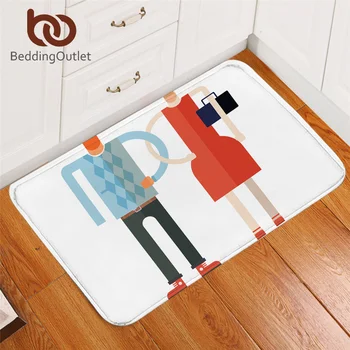 

BeddingOutlet Couples Doormat Wedding Lovers Soft Rug Swimsuit Carpet Creative Floor Mat Non-slip for Bedroom Drop Ship 50x80cm