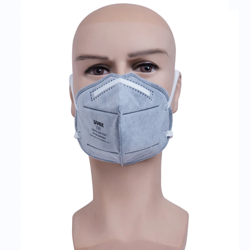 30 шт./кор. UVEX 1220 Пылезащитная маска Активированный уголь KN95 Маска Анти-туман сажевый респиратор Пылезащитный Рабочая маска