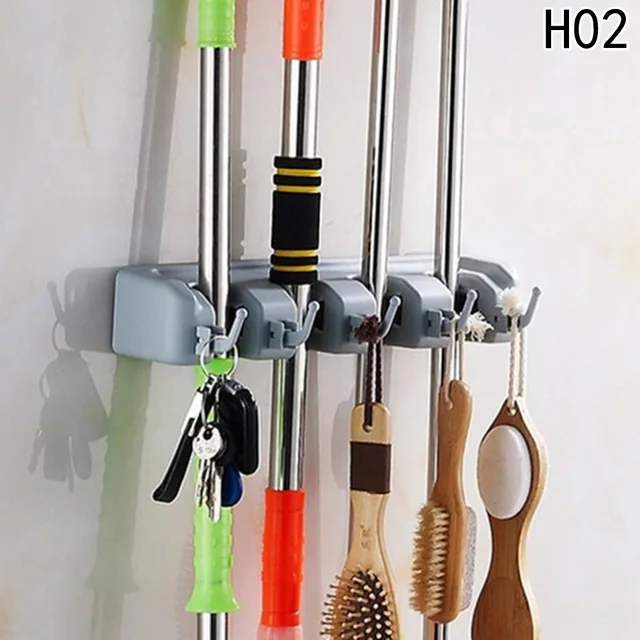 Multifunctional Mop Rack Aluminum Bathroom Storage Shelves Holder Rack