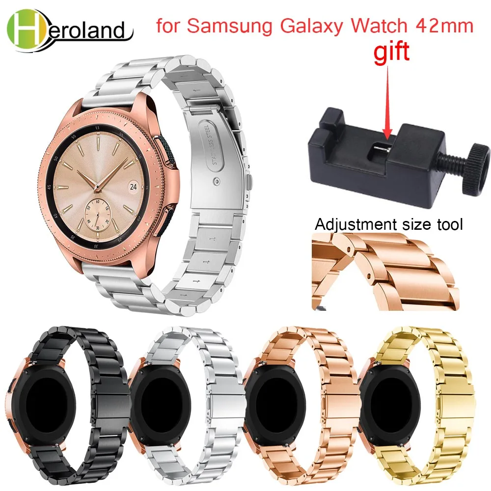 Ремешок из нержавеющей стали для смарт часов Samsung Galaxy watch 42 мм черный