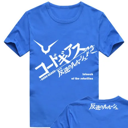 Code Geass хлопок короткий рукав с круглым вырезом, футболка в стиле японского Для мужчин женская одежда Lelouch Vi Британия Косплэй Футболки