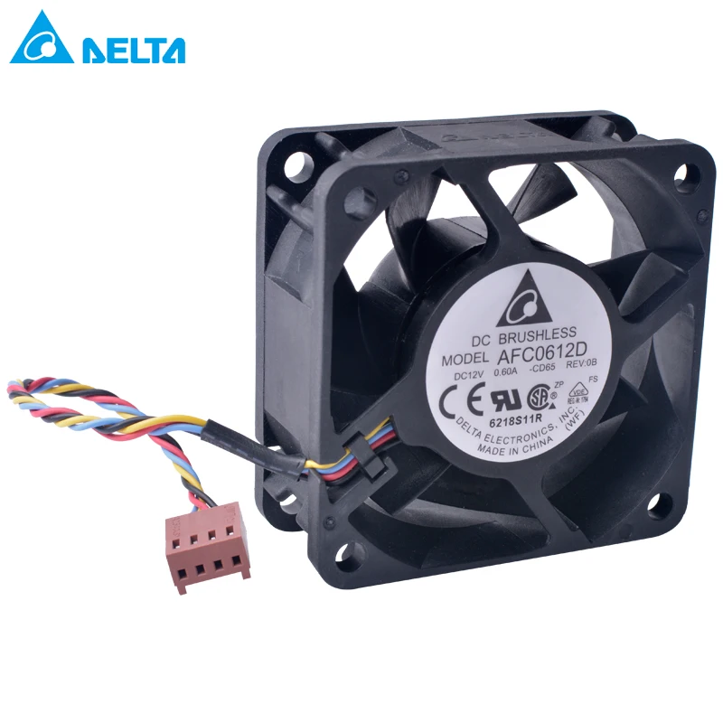 DELTA AFC0612D 60 мм вентилятор 6025 60x60x25mm 12V 0.60A 4-проводной 4Pin PWM двойной шариковый подшипник большой объем воздуха Вентилятор охлаждения